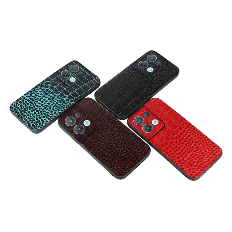 For OPPO Reno8 Pro 5G China Crocodile Top Layer Cowhide Leather Phone Case(Black) Eurekaonline