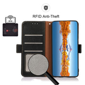 For OPPO Reno8 Pro+ 5G KHAZNEH Side-Magnetic Litchi Genuine Leather RFID Phone Case(Black) Eurekaonline