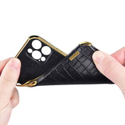 For OPPO Reno8 Pro+ 6D Electroplating Crocodile Texture Phone Case With Holder(White) Eurekaonline