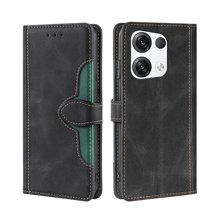 For OPPO Reno8 Pro Plus 5G Skin Feel Magnetic Buckle Leather Phone Case(Black) Eurekaonline