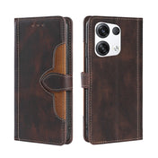 For OPPO Reno8 Pro Plus 5G Skin Feel Magnetic Buckle Leather Phone Case(Brown) Eurekaonline