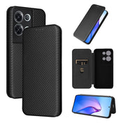 For OPPO Reno8 Pro / Reno8 Pro+ Carbon Fiber Texture Flip Leather Phone Case(Black) Eurekaonline