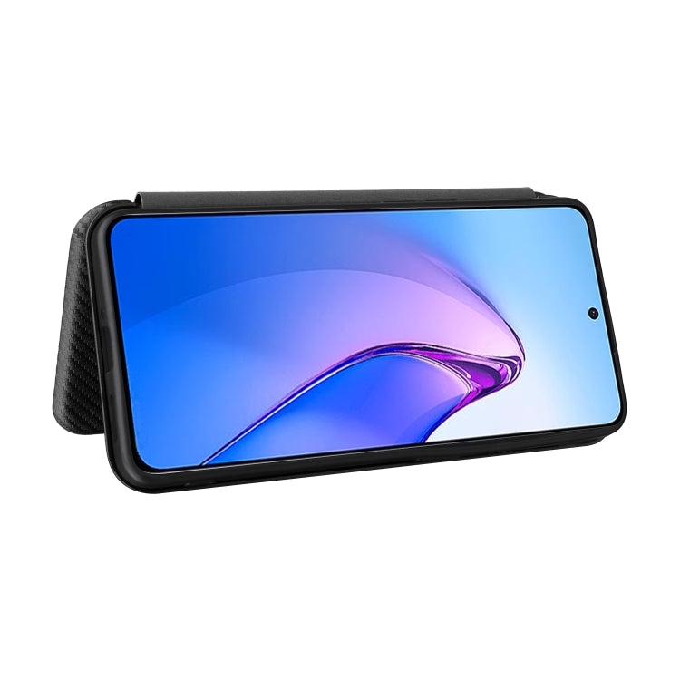 For OPPO Reno8 Pro / Reno8 Pro+ Carbon Fiber Texture Flip Leather Phone Case(Black) Eurekaonline