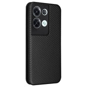 For OPPO Reno8 Pro / Reno8 Pro+ Carbon Fiber Texture Flip Leather Phone Case(Black) Eurekaonline