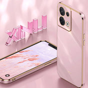 For OPPO Reno8 XINLI Straight 6D Plating Gold Edge TPU Phone Case(Black) Eurekaonline