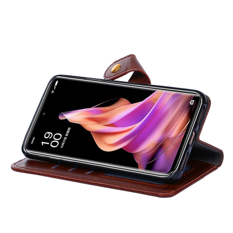 For OPPO Reno9 5G / Reno9 Pro 5G Zipper Bag Leather Phone Case(Brown) Eurekaonline
