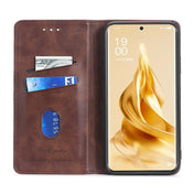 For OPPO Reno9 Pro+ 5G Cow Texture Magnetic Horizontal Flip Leather Phone Case(Dark Brown) Eurekaonline