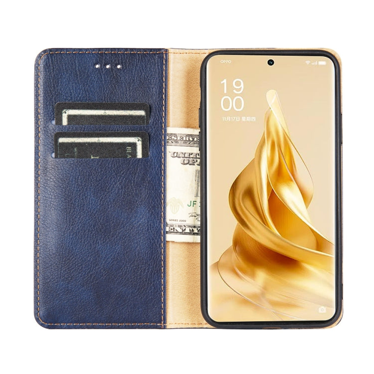 For OPPO Reno9 Pro+ 5G Gloss Oil Solid Color Magnetic Leather Phone Case(Rose Gold) Eurekaonline