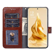For OPPO Reno9 Pro+ 5G Zipper Bag Leather Phone Case(Brown) Eurekaonline