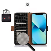 For OPPO Reno9 Pro+ Crocodile Top Layer Cowhide Leather Phone Case(Black) Eurekaonline