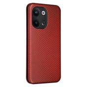 For OPPO Reno9 / Reno9 Pro 5G Carbon Fiber Texture Flip Leather Phone Case(Brown) Eurekaonline