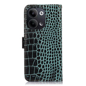 For OPPO Reno9 / Reno9 Pro Crocodile Top Layer Cowhide Leather Phone Case(Green) Eurekaonline