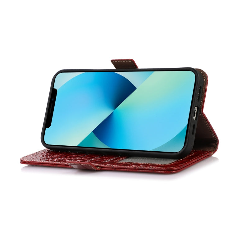 For OPPO Reno9 / Reno9 Pro Crocodile Top Layer Cowhide Leather Phone Case(Red) Eurekaonline