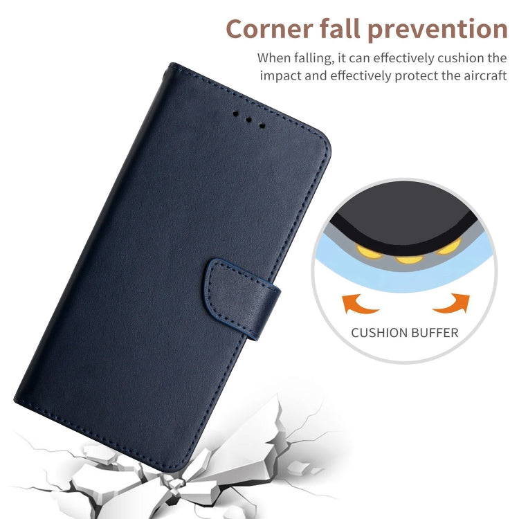 For OPPO Reno9 / Reno9 Pro HT02 Genuine Leather Fingerprint-proof Flip Phone Case(Blue) Eurekaonline