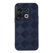 For OnePlus 10 Pro 5G Weave Plaid PU Phone Case(Blue) Eurekaonline