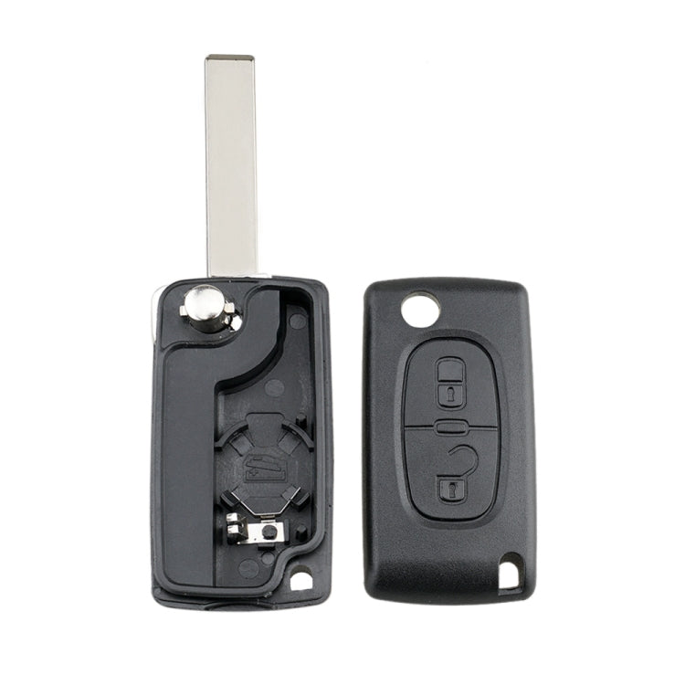 For PEUGEOT Car Keys Replacement 2 Buttons Square Car Key Case with Grooved and Holder Eurekaonline