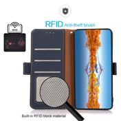 For Realme 10 Pro+ KHAZNEH Side-Magnetic Litchi Genuine Leather RFID Phone Case(Blue) Eurekaonline