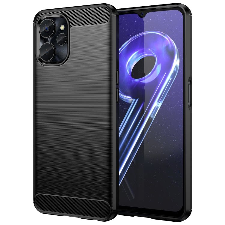 For Realme 10S 5G Brushed Texture Carbon Fiber TPU Phone Case(Black) Eurekaonline