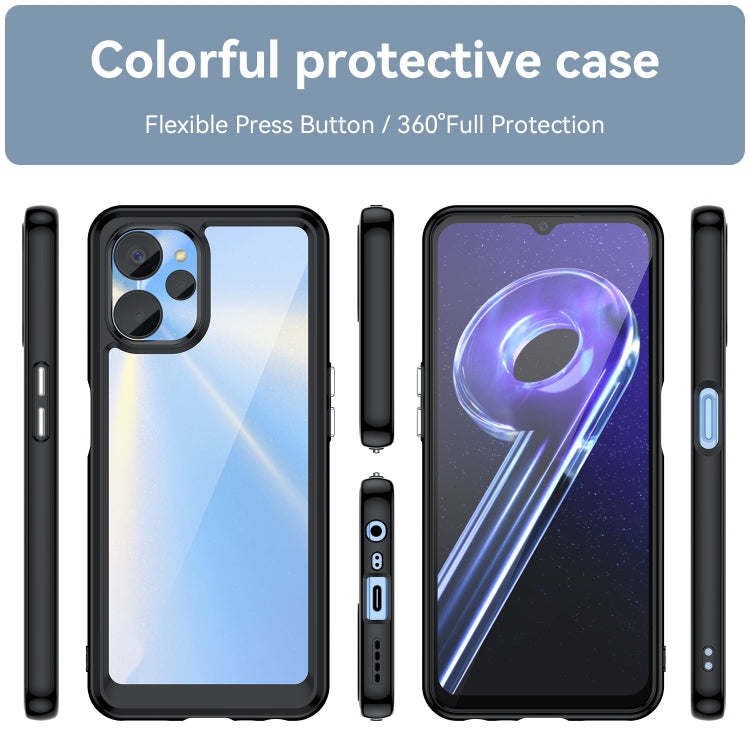 For Realme 10S 5G Colorful Series Acrylic + TPU Phone Case(Black) Eurekaonline
