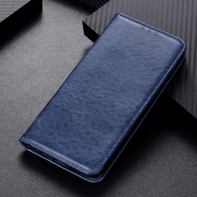 For Samsung Galaxy A42 5G Magnetic Crazy Horse Texture Horizontal Flip Leather Case with Holder & Card Slots & Wallet(Blue) Eurekaonline
