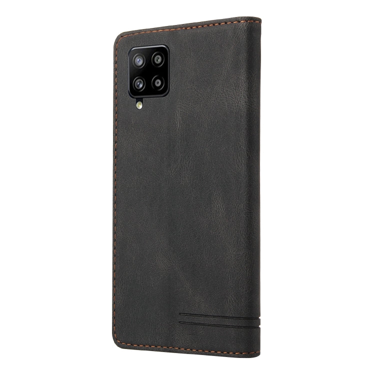 For Samsung Galaxy A42 5G Skin Feel Anti-theft Brush Horizontal Flip Leather Case with Holder & Card Slots & Wallet(Black) Eurekaonline