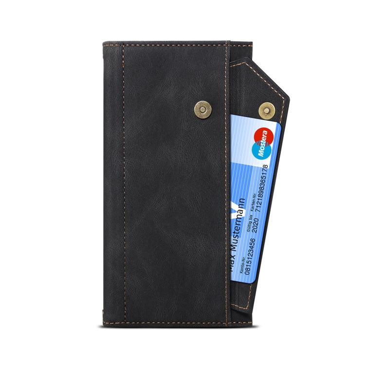 For Samsung Galaxy A42 / M42 5G Retro Frosted Horizontal Flip Leather Case with Holder & Card Slot & Wallet & Zipper Pocket & Lanyard(Black) Eurekaonline