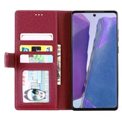 For Samsung Galaxy Note 20 GEBEI Top-grain Leather Horizontal Flip Protective Case with Holder & Card Slots & Wallet & Photo Frame(Wine Red) Eurekaonline
