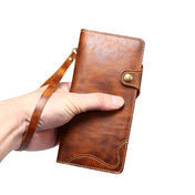 For Samsung Galaxy S20 Ultra Denior Oil Wax Cowhide Magnetic Button Genuine Leather Case(Dark Red) Eurekaonline