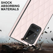 For Samsung Galaxy S20 Ultra Elegant Rhombic Pattern Microfiber Leather +TPU Shockproof Case with Crossbody Strap Chain(Pink) Eurekaonline