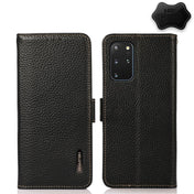 For Samsung Galaxy S20 Ultra KHAZNEH Side-Magnetic Litchi Genuine Leather RFID Phone Case(Black) Eurekaonline