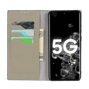 For Samsung Galaxy S20 Ultra Litchi Genuine Leather Phone Case(Sky Blue) Eurekaonline