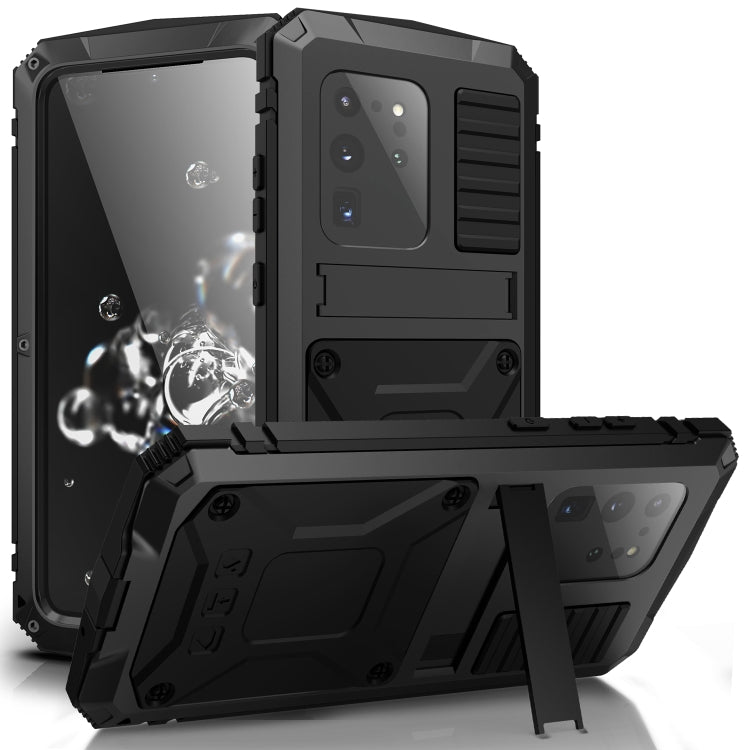 For Samsung Galaxy S20 Ultra R-JUST Waterproof Shockproof Dustproof Metal + Silicone Protective Case(Black) Eurekaonline