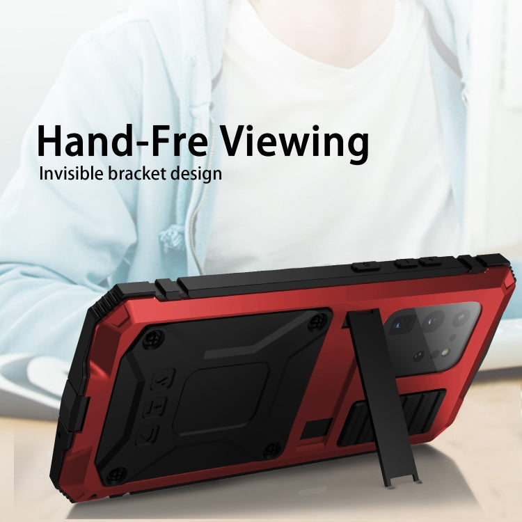 For Samsung Galaxy S20 Ultra R-JUST Waterproof Shockproof Dustproof Metal + Silicone Protective Case(Red) Eurekaonline