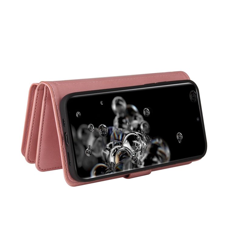 For Samsung Galaxy S20 Ultra Skin Feel PU + TPU Horizontal Flip Leather Case with Holder & 15 Cards Slot & Wallet & Zipper Pocket & Lanyard(Pink) Eurekaonline