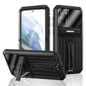 For Samsung Galaxy S21+ 5G Armor Shockproof Splash-proof Dust-proof Phone Case with Holder(Black) Eurekaonline