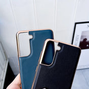 For Samsung Galaxy S21 5G Genuine Leather Xiaoya Series Nano Electroplating Phone Case(Coffee) Eurekaonline
