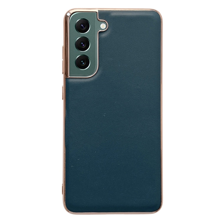 For Samsung Galaxy S21+ 5G Genuine Leather Xiaoya Series Nano Electroplating Phone Case(Green) Eurekaonline