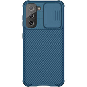 For Samsung Galaxy S21 5G NILLKIN Black Mirror Pro Series Camshield Full Coverage Dust-proof Scratch Resistant Phone Case(Blue) Eurekaonline