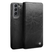 For Samsung Galaxy S21 5G QIALINO Genuine Leather Phone Case(Black) Eurekaonline