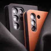 For Samsung Galaxy S21 5G QIALINO Genuine Leather Side Window View Smart Phone Case(Brown) Eurekaonline
