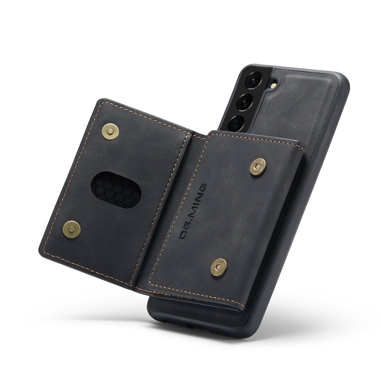 For Samsung Galaxy S21+ DG.MING M2 Series 3-Fold Multi Card Bag + Magnetic Back Cover Shockproof Case with Wallet & Holder Function(Black) Eurekaonline
