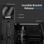 For Samsung Galaxy S21 Ultra 5G Armor Shockproof Splash-proof Dust-proof Phone Case with Holder(Black) Eurekaonline