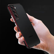 For Samsung Galaxy S22+ 5G Aurora Series Lens Protector + Metal Frame Protective Phone Case(Gold Silver) Eurekaonline