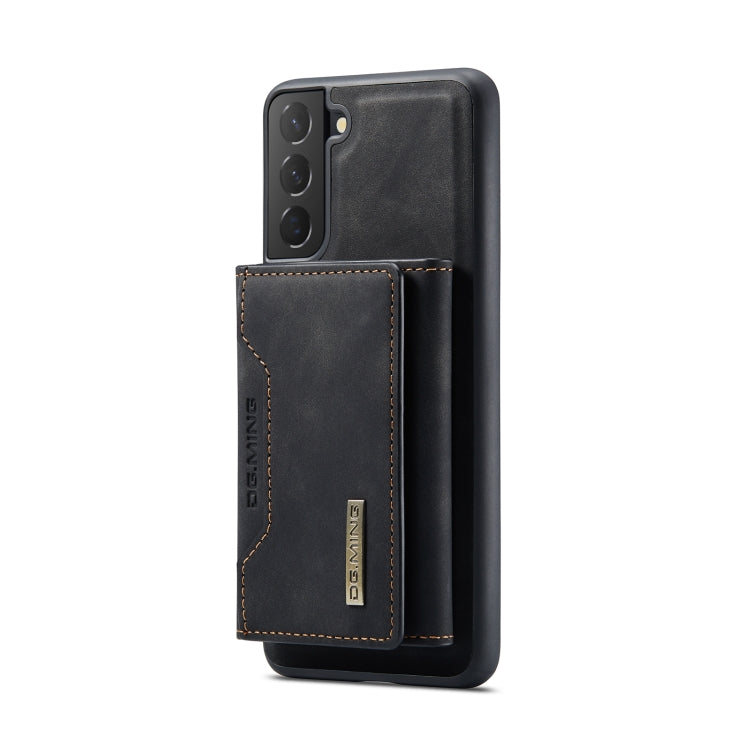 For Samsung Galaxy S22 5G DG.MING M2 Series 3-Fold Multi Card Bag + Magnetic Back Cover Phone Case(Black) Eurekaonline