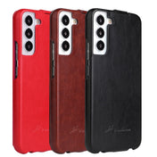 For Samsung Galaxy S22+ 5G Fierre Shann 64 Texture Vertical Flip PU Leather Phone Case(Black) Eurekaonline