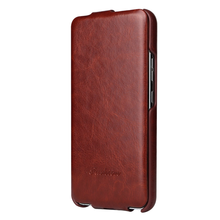 For Samsung Galaxy S22+ 5G Fierre Shann 64 Texture Vertical Flip PU Leather Phone Case(Brown) Eurekaonline