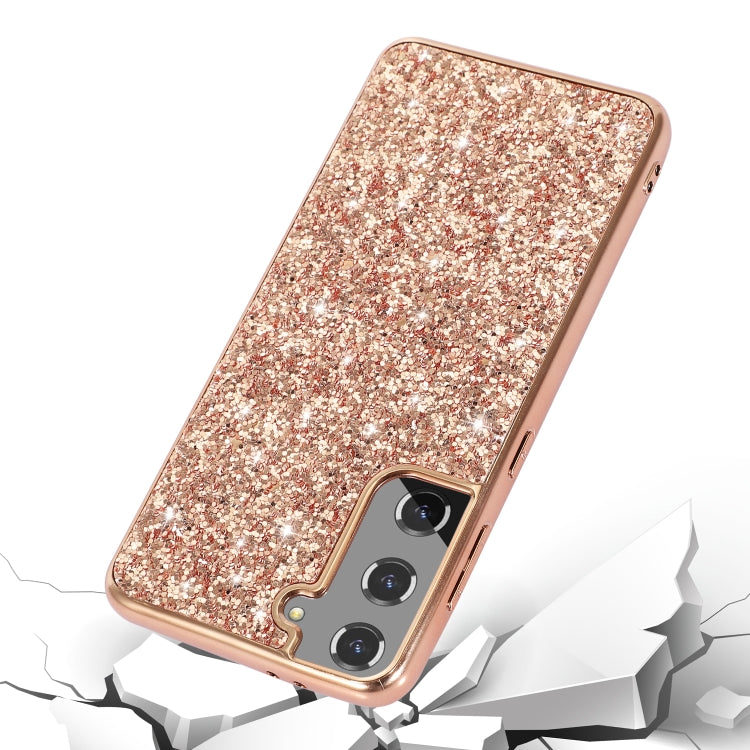 For Samsung Galaxy S22+ 5G Glitter Powder Shockproof TPU Protective Phone Case(Black) Eurekaonline