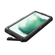 For Samsung Galaxy S22+ 5G Metal + Silicone Phone Case with Screen Protector(Black) Eurekaonline
