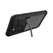 For Samsung Galaxy S22+ 5G Metal + Silicone Phone Case with Screen Protector(Black) Eurekaonline