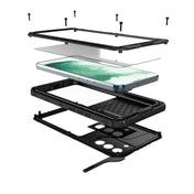 For Samsung Galaxy S22+ 5G Metal + Silicone Phone Case with Screen Protector(Black) Eurekaonline